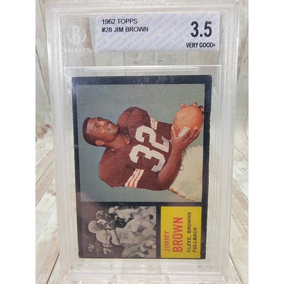 1962 Topps #28 Jim Brown Beckett BCCG 3.5 Cleveland Browns Fullback - Picture 1 of 6